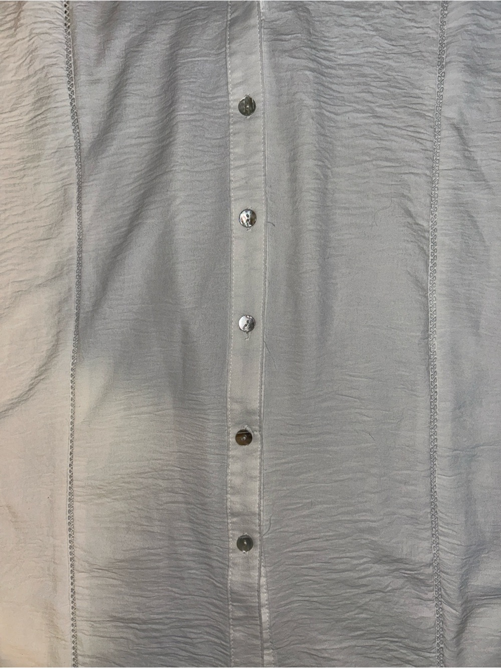 Fig & Flower White Lace Yoke Button-Front Blouse 3/4 Sleeve Size 3X - Picture 8 of 9